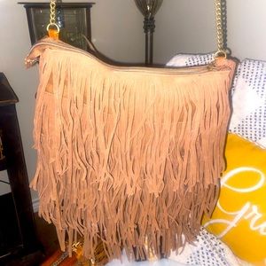 Brown Fringe Crossbody